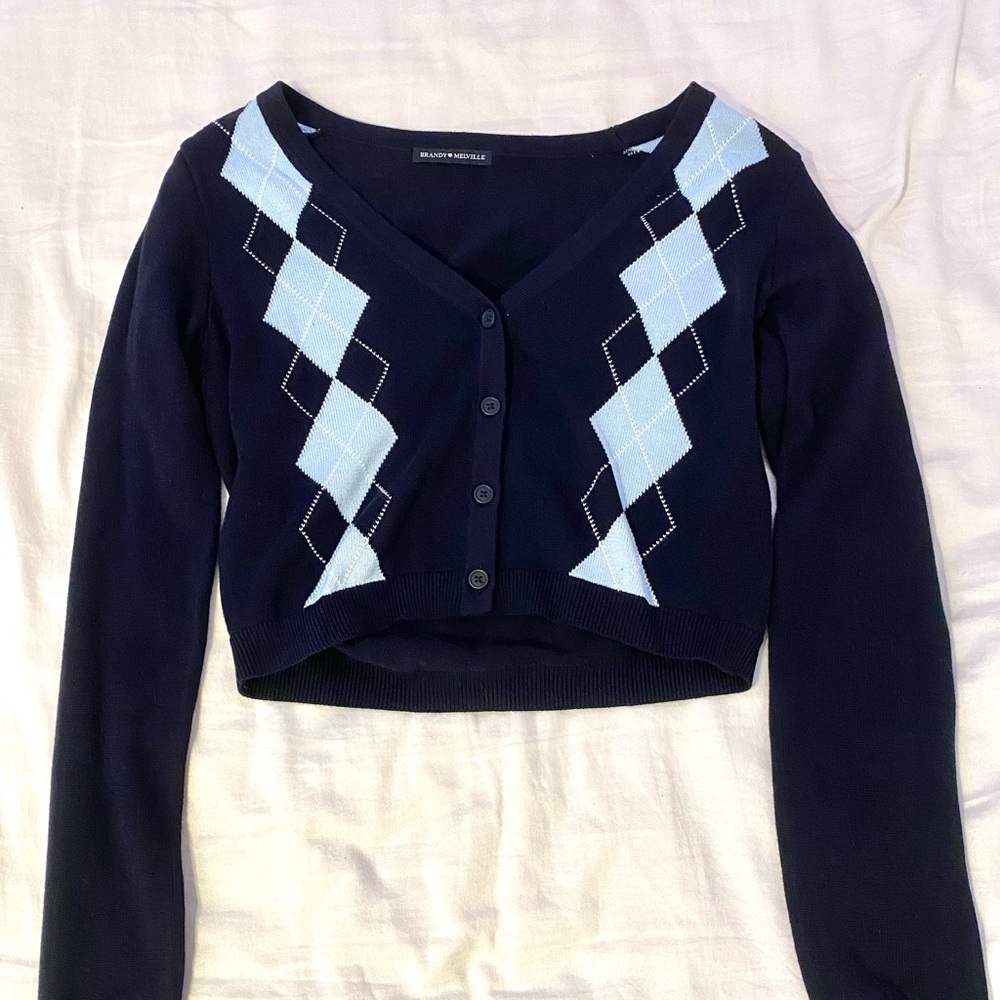 brandy melville argyle cardigan